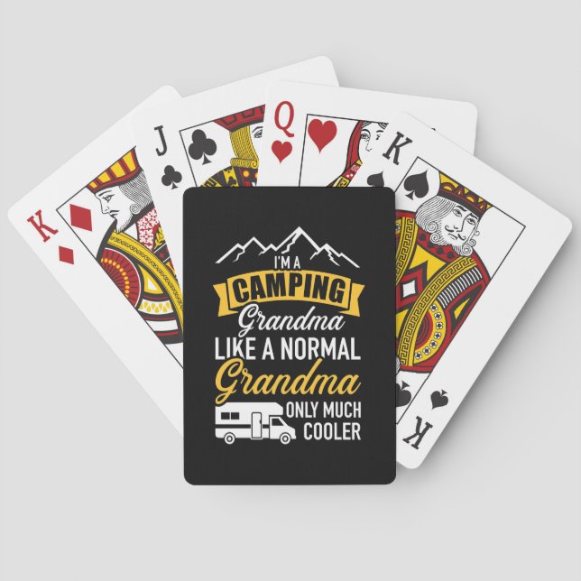 I Am A Camping Grandma Playing Cards (Back)
