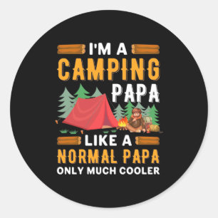 I Am A Camping Papa Classic Round Sticker