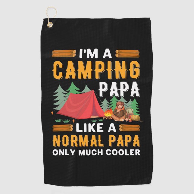I Am A Camping Papa Golf Towel (Front)