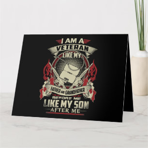 I AM A CANADIAN VETERAN LIKE MY FATHER BEFORE ME 3 CARD