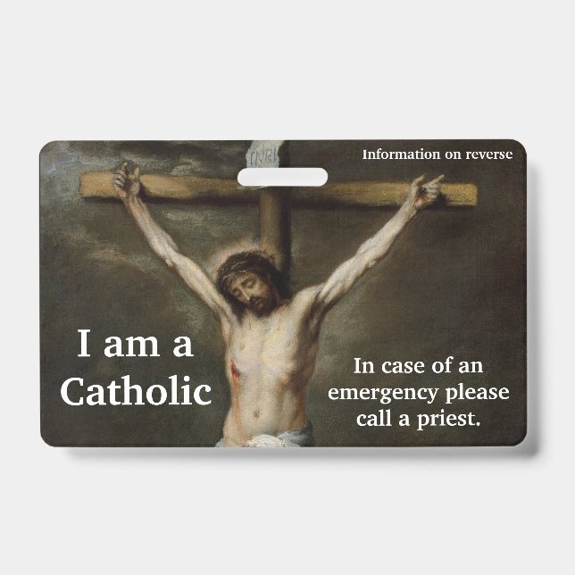 I am a Catholic Custom ID Card Badge (Front)