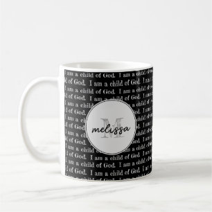 I am a child of God Black Personalized Coffee Mug