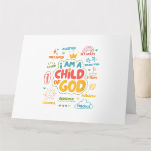I am a Child of God Christian Retro Jesus Faith De Card