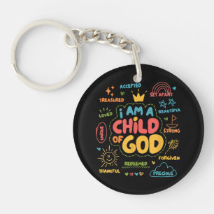 I am a Child of God Christian Retro Jesus Faith De Keychain