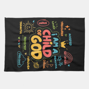 I am a Child of God Christian Retro Jesus Faith De Kitchen Towel