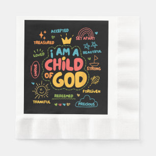 I am a Child of God Christian Retro Jesus Faith De Napkin