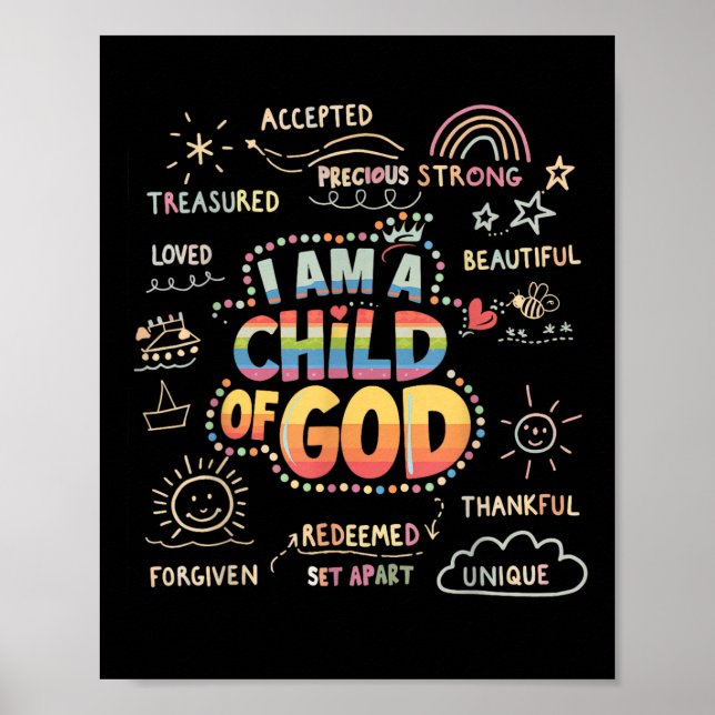 I Am A Child Of God Christian Retro Jesus Faith De Poster (Front)