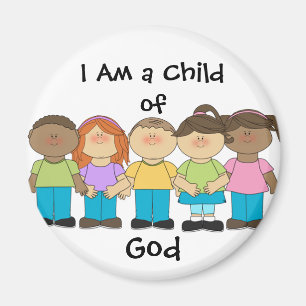 I Am a Child of God Magnet LDS Primary (round)