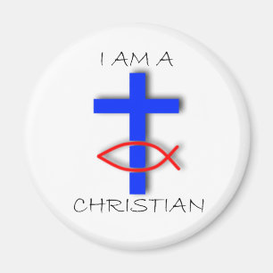 I Am A Christian Circle Magnet