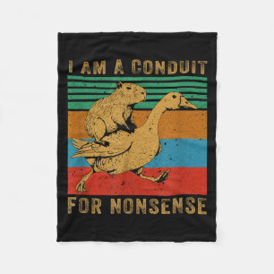 I Am A Conduit For Nonsense Capybara Goose Fleece Blanket