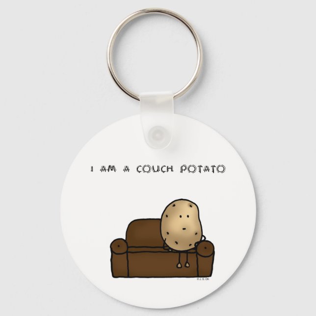 I am a couch potato keychain (Front)