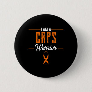 I Am A Crps Warrior Rsd Awareness Orange Ribbon Rn 2 Inch Round Button