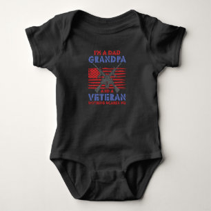 I am A Dad Grandpa And veteran - Veteran Hero Baby Bodysuit