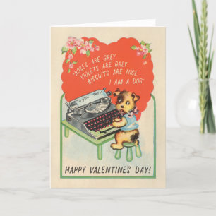 I AM A DOG - drôle vintage chien carte Valentines