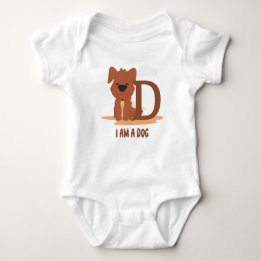 I Am A Dog Funny Letter D Baby Bodysuit