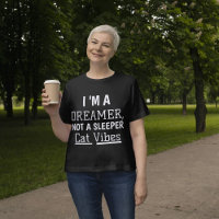 I Am A Dreamer Personalized Cat Quote Women Black