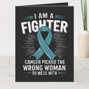 I Am A Fighter Cancer Picked The Wrong Woman Thank You Card