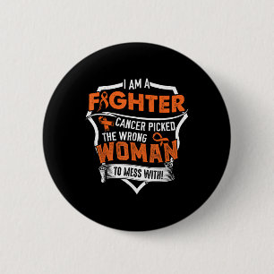 I Am A Fighter- Leukaemia Cancer Awareness Support 2 Inch Round Button