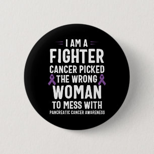 I Am A Fighter Pancreatic Cancer Awareness  2 Inch Round Button