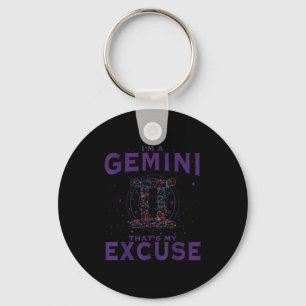 I Am A Gemini Zodiac Sign Graphic Art Twins Horosc Keychain