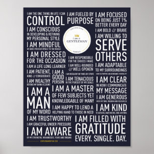 I Am A Gentleman Manifesto Poster (Blue)