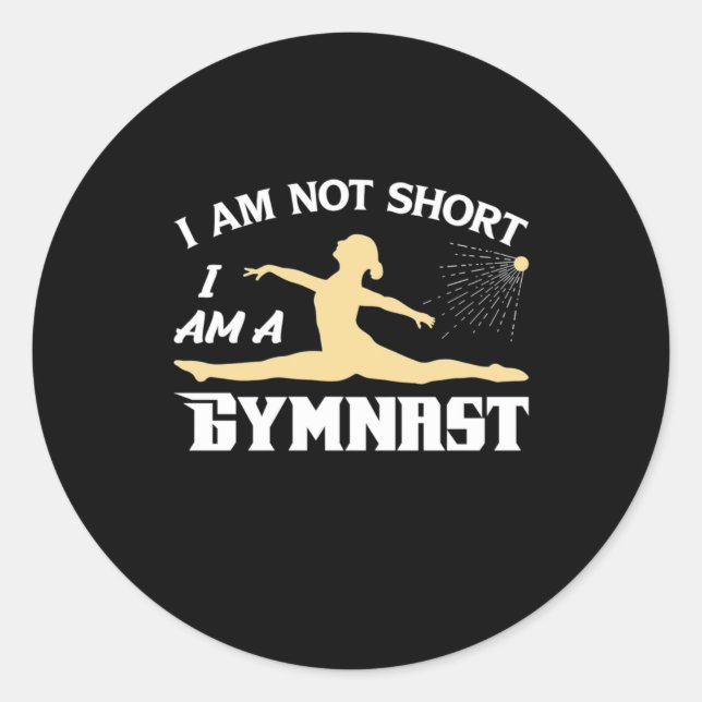 I Am A Gymnast Classic Round Sticker (Front)
