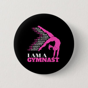 I Am A Gymnast Funny Handstand Gymnastics Gift Wom 2 Inch Round Button