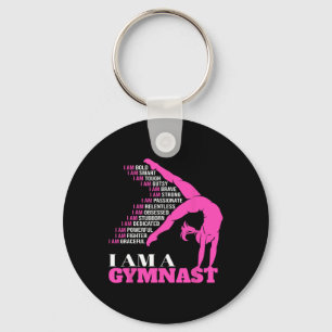I Am A Gymnast Funny Handstand Gymnastics Gift Wom Keychain