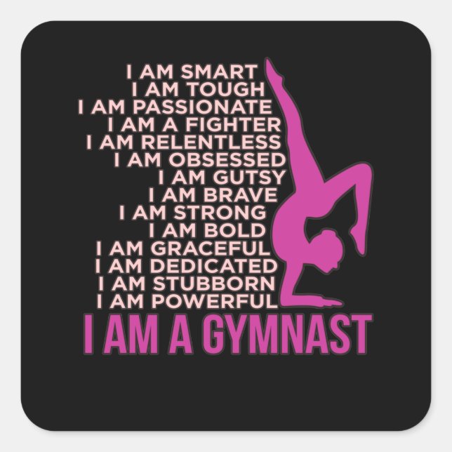 I Am A Gymnast Gymnastics Gymnastic Sports Lover G Square Sticker (Front)
