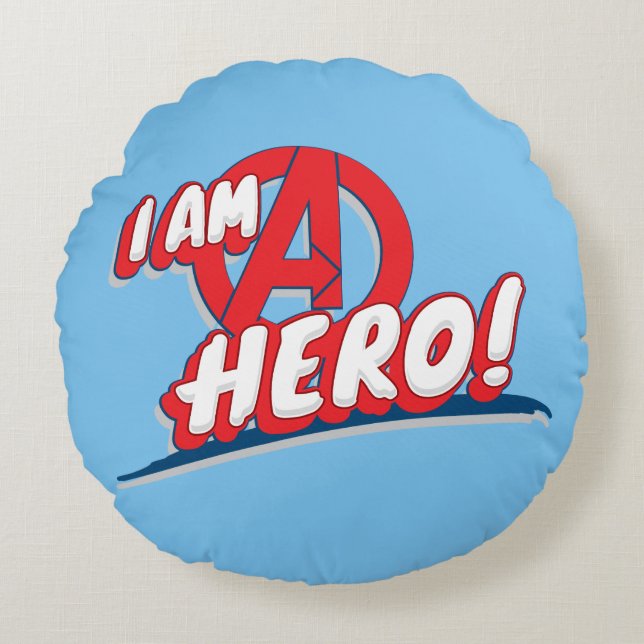 I Am A Hero! Round Pillow (Front)
