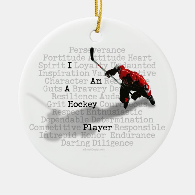I Am A Hockey Player Ceramic Ornament (Front)