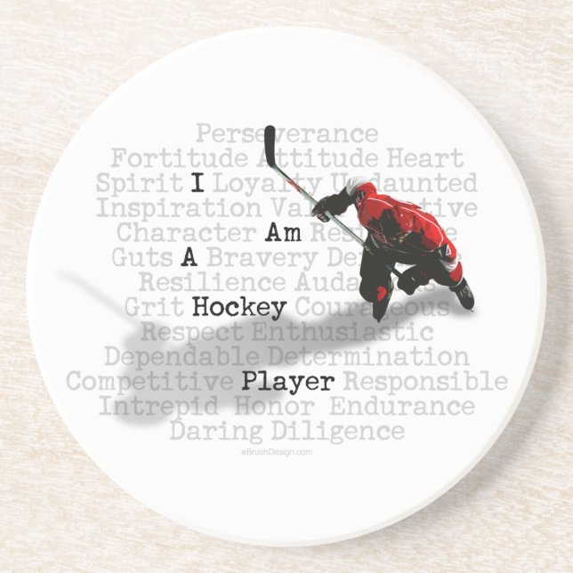 I Am A Hockey Player coaster (Front)