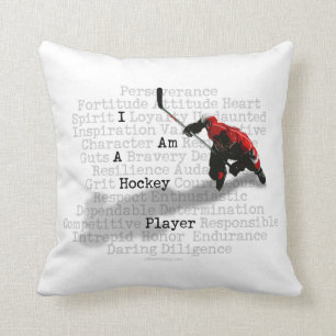 I Am A Hockey Player Throw Pillow