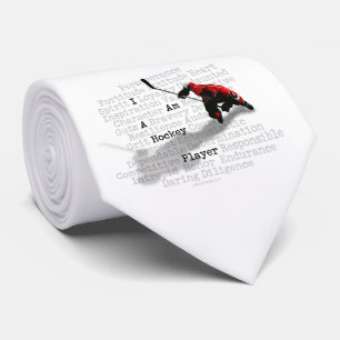 I Am A Hockey Player tie (light)