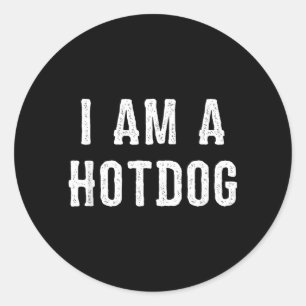 I Am A Hotdog Halloween Classic Round Sticker