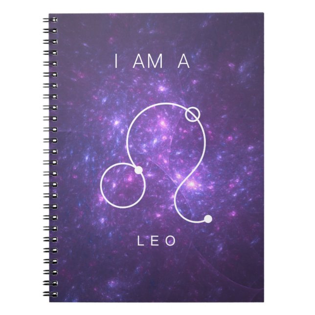 I am a Leo Purple Zodiac Sign Notebook (Front)