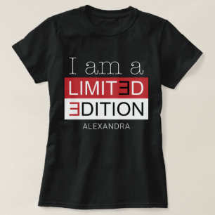 I Am a Limited Edition Red Black Customized Name T-Shirt