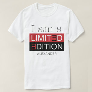 I Am a Limited Edition Red Black Name Personalized T-Shirt