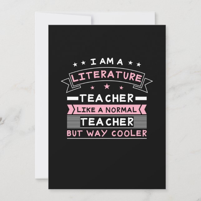 I Am A Literature Teacher Invitation (Front)