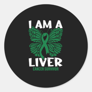 i am a liver cancer survivor classic round sticker