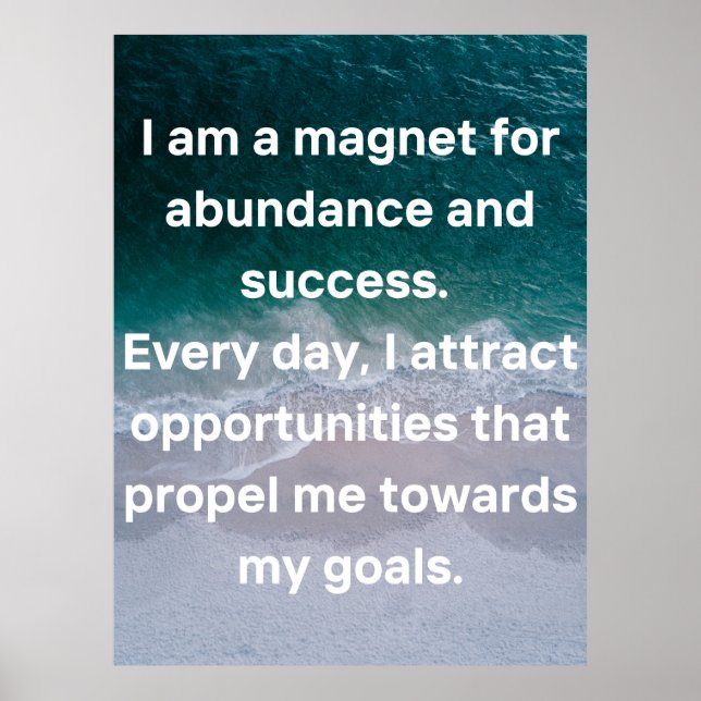I am a magnet for abundance and success poster (Front)