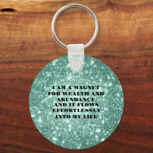 I Am a Magnet For Wealth Affirmation Sticker Keychain