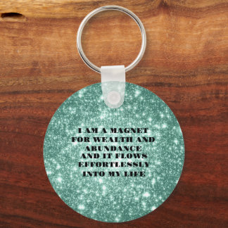 I Am a Magnet For Wealth Affirmation Sticker Keychain