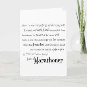 I Am a Marathoner Congratulations Card