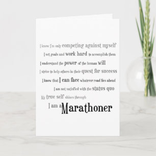 I Am a Marathoner Congratulations Card