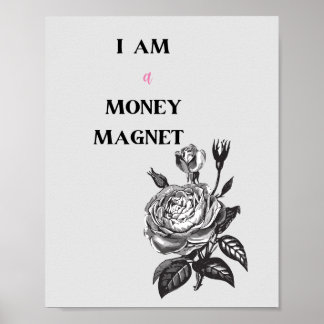 I Am a Money Magnet Affirmation: Minimalist Art Poster