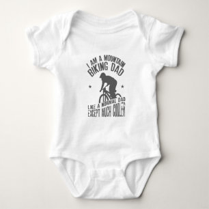 I Am A Mountain Biking Dad  Funny  for Cyclist Baby Bodysuit
