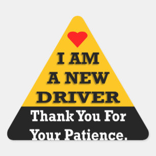 I Am A New Driver Triangle Sticker