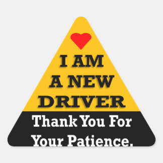 I Am A New Driver Triangle Sticker