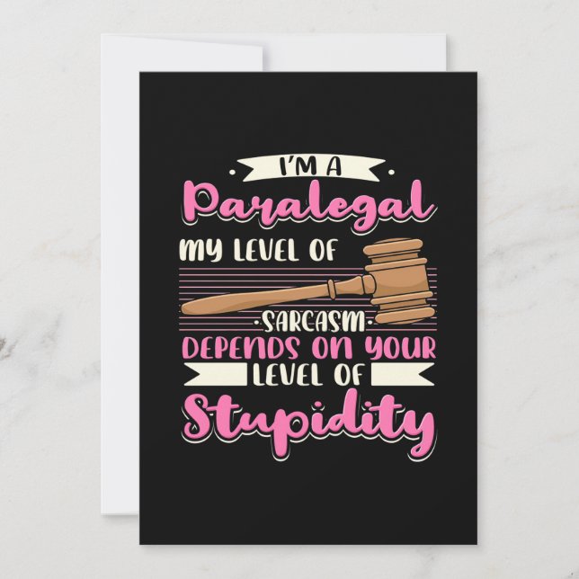 I Am A Paralegal Invitation (Front)